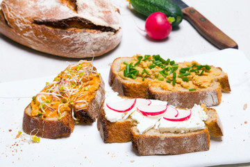 healthy breakfast: tasty sandwiches