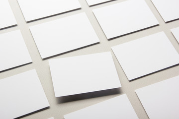 Business cards blank. Mockup on color background. Flat Lay. copy space for text