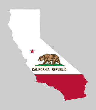 California Map Flag Vector Illustration Eps 10