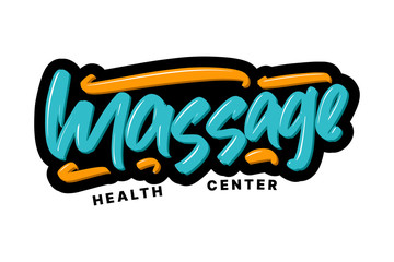 Massage hand drawn modern brush lettering. Vector illustration logo text for webpage, print and advertising.