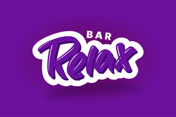 Relax hand drawn modern brush lettering. Vector illustration logo text for webpage, print and advertising.