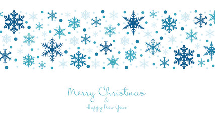 Christmas vector background with flying snowflakes.