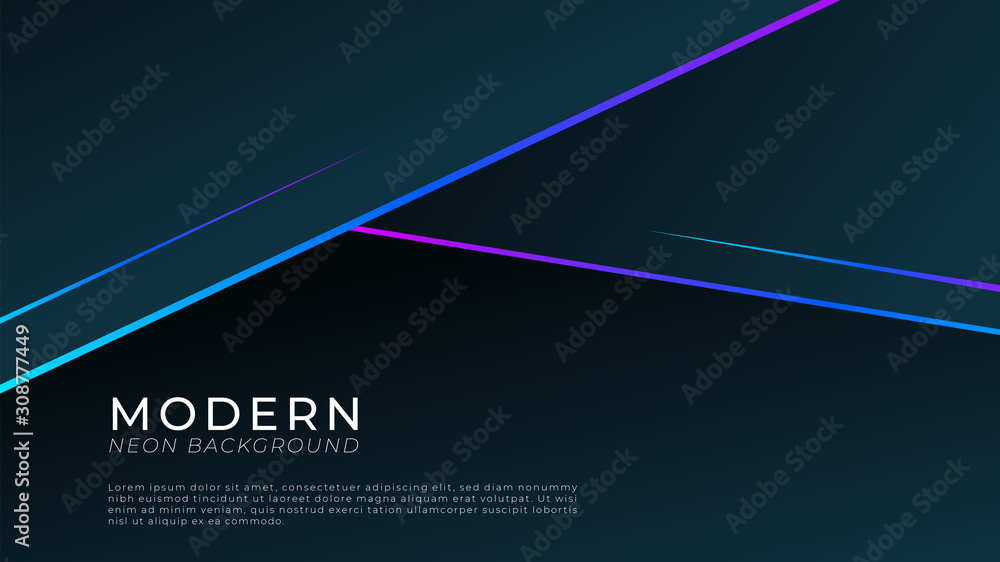 Poster luxury and realitic black background with line neon light. elegant background concept for mobile pho