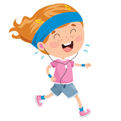 Little Child Running Outside