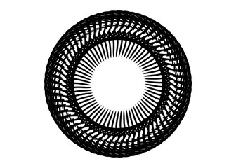 New ink Abstract circle pattern mandala flower floral petal stack. zentangl spirograph modern circular pattern geometric tribal lace motif black white. single art mehendi. Digital textile frame stamp