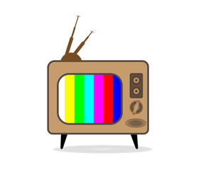 Color TV on a white background. Vector illustration