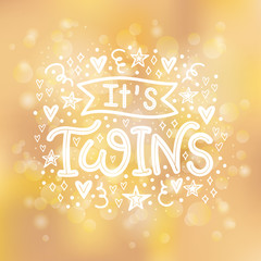 Vector illustration of It's Twins text