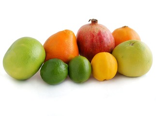 various multicolor traw tropical fruits close up