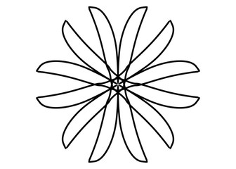 New ink Abstract circle pattern mandala flower floral petal stack. zentangl spirograph modern circular pattern geometric tribal lace motif black white. single art mehendi. Digital textile frame stamp