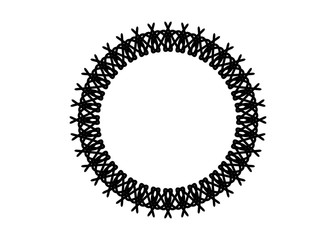 New ink Abstract circle pattern mandala flower floral petal stack. zentangl spirograph modern circular pattern geometric tribal lace motif black white. single art mehendi. Digital textile frame stamp