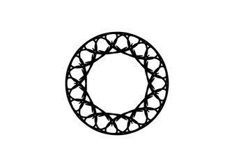 New ink Abstract circle pattern mandala flower floral petal stack. zentangl spirograph modern circular pattern geometric tribal lace motif black white. single art mehendi. Digital textile frame stamp