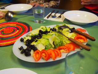 Green salad with tomato, Camino de Santiago, Way of St. James, Journey from Atapuerca to Burgos, French way, Spain