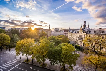 Fototapeten Prag Prague, Czech Republic - November 03, 2016. Historic buildings in Charles Square - Karlovo Namesti  © marketanovakova