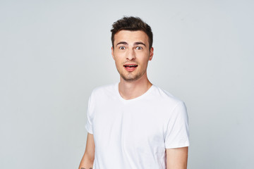 portrait of young man isolated on white background