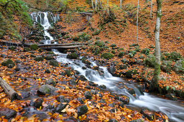 Waterfall in Yedigoller National Park, Bolu, Turkey