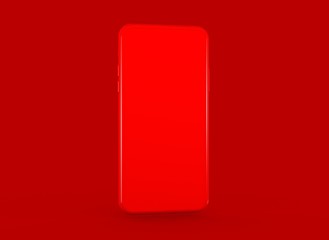 New smartphone with blank screen isolated Flat 3d