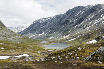 Fototapeta na wymiar Blick auf den Langvatnet, Seen- und Berglandschaft Norwegen
