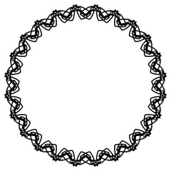 New ink Abstract circle pattern mandala flower floral petal stack. zentangl spirograph modern circular pattern geometric tribal lace motif black white. single art mehendi. Digital textile frame stamp