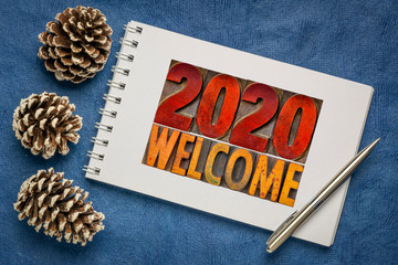 2020 welcome - New Year greeting card
