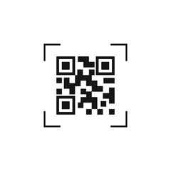 Scanning QR code on phone screen icon, app ui and ux elements. Vector illustration