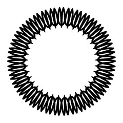 New ink Abstract circle pattern mandala flower floral petal stack. zentangl spirograph modern circular pattern geometric tribal lace motif black white. single art mehendi. Digital textile frame stamp