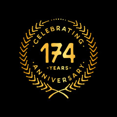 Fototapeta premium 174 years design template. 174th vector and illustration.