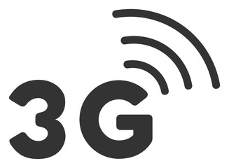 3G vector icon. Flat 3G pictogram is isolated on a white background. - obrazy, fototapety, plakaty