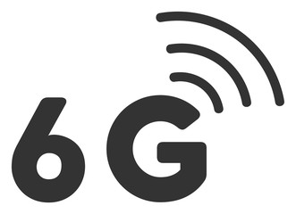 6G vector icon. Flat 6G pictogram is isolated on a white background.