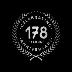 178 years design template. 178th vector and illustration.