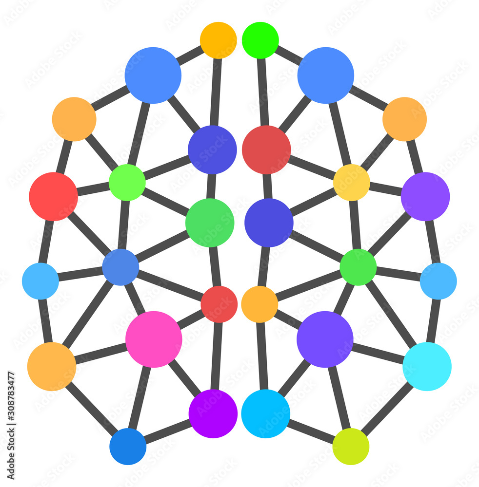 Poster artificial brain vector icon. flat artificial brain symbol is isolated on a white background.