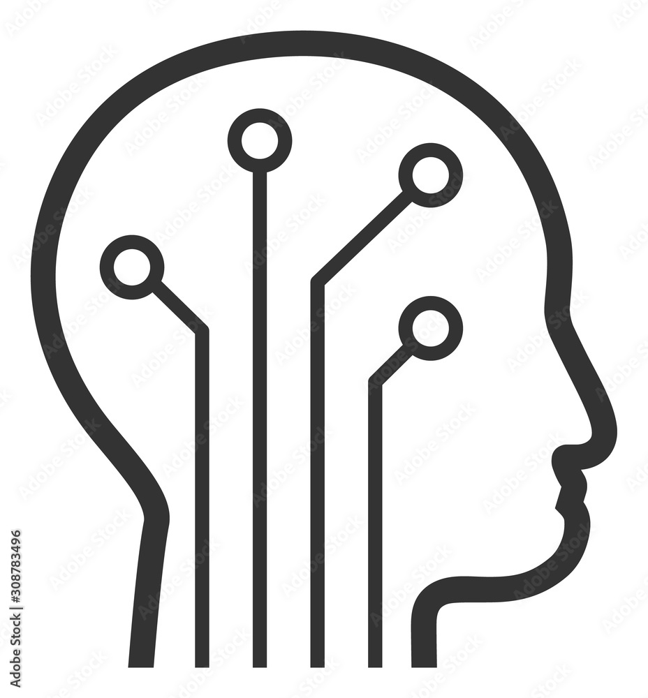 Aufkleber artificial intelligence vector icon. flat artificial intelligence pictogram is isolated on a white b