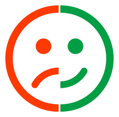 Bipolar emotion vector icon. Flat Bipolar emotion symbol is isolated on a white background.