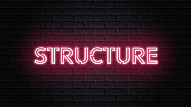 red neon video animation structure