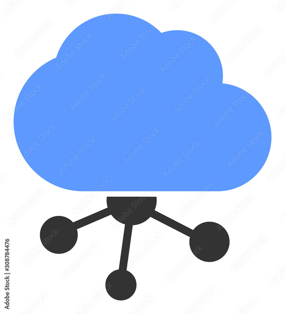 Poster cloud network vector icon. flat cloud network pictogram is isolated on a white background.