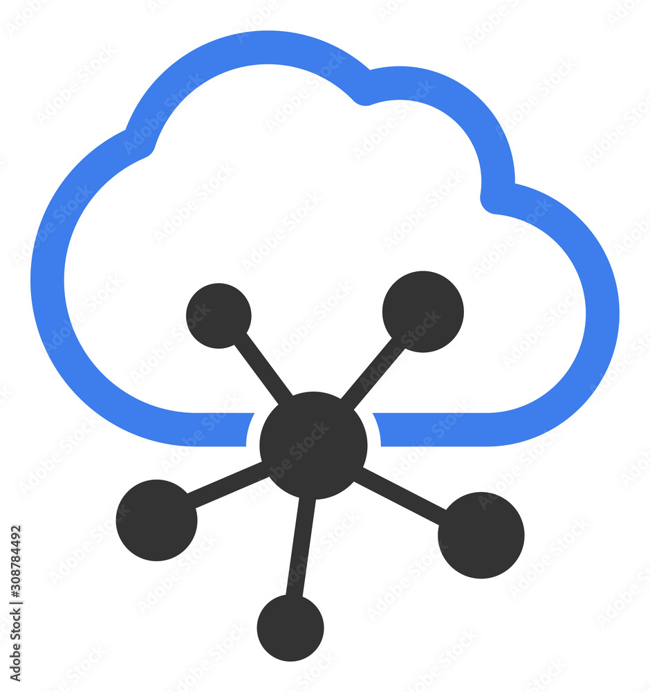Poster cloud network vector icon. flat cloud network symbol is isolated on a white background.