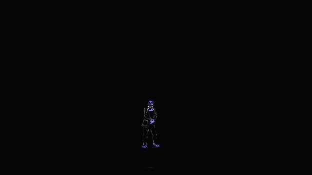 Dancer in LED costume on stage