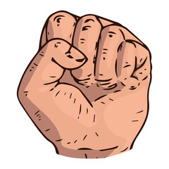 Fist hand icon. Vector illustration fist. Fist up hand drawn.