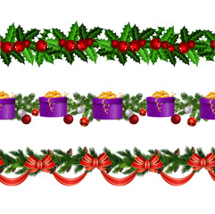 Vector Christmas Border collection isolates