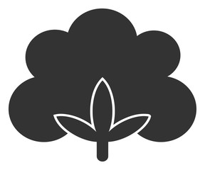 Cotton flower vector icon. Flat Cotton flower pictogram is isolated on a white background.
