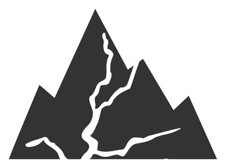 Damaged rocks vector icon. Flat Damaged rocks symbol is isolated on a white background.