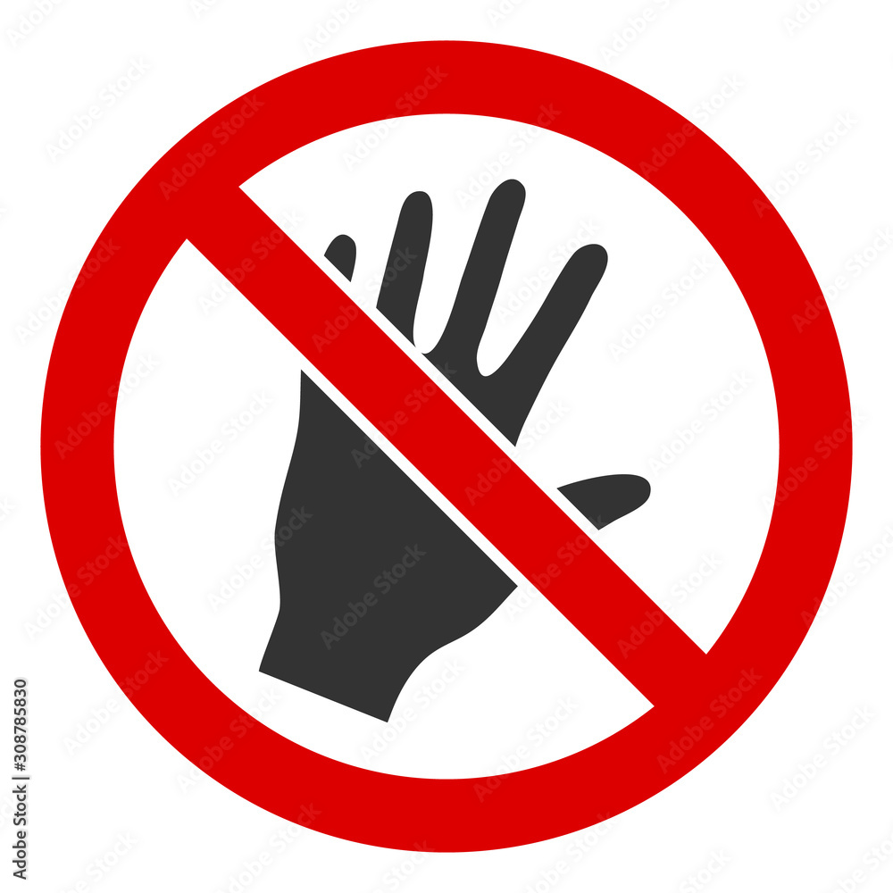 Aufkleber do not touch vector icon. flat do not touch symbol is isolated on a white background.