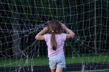 girl in football gate