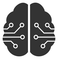 Electronic brain vector icon. Flat Electronic brain pictogram is isolated on a white background.
