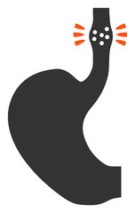 Esophageal cancer vector icon. Flat Esophageal cancer pictogram is isolated on a white background.