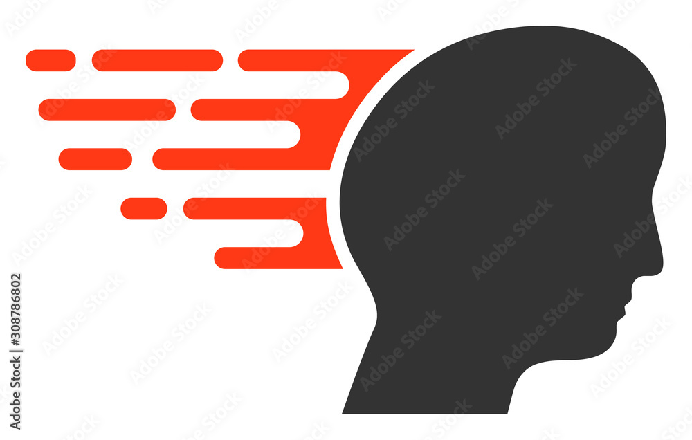 Poster fast thinking vector icon. flat fast thinking symbol is isolated on a white background.