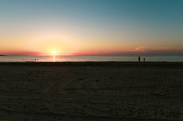 sunset on the beach