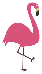 Flamingo bird vector icon. Flat Flamingo bird pictogram is isolated on a white background.