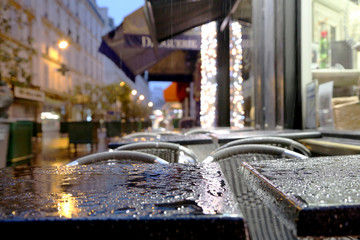 House in Paris on open urban nature of night France