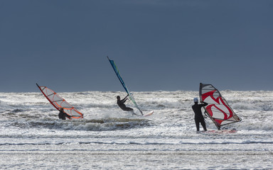 Windsurfing in St. Peter-Ording; Germany