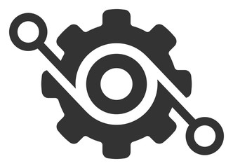 Gear solution vector icon. Flat Gear solution symbol is isolated on a white background.